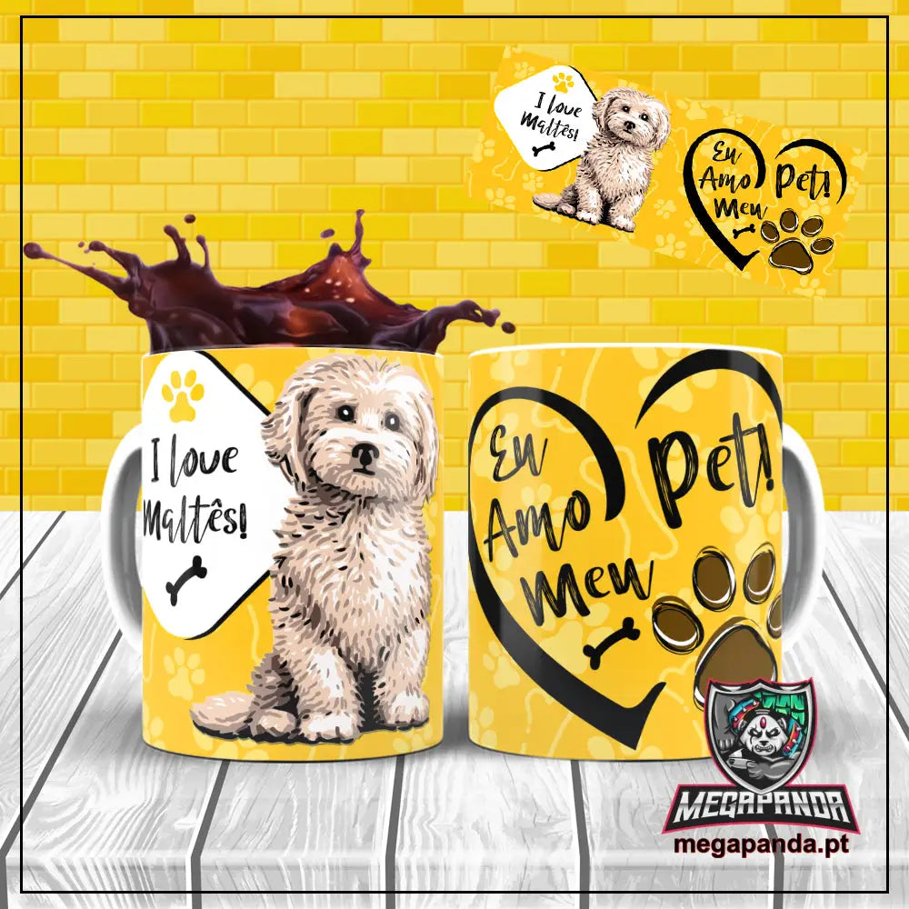 Caneca I Love My Pet Maltês Brindes