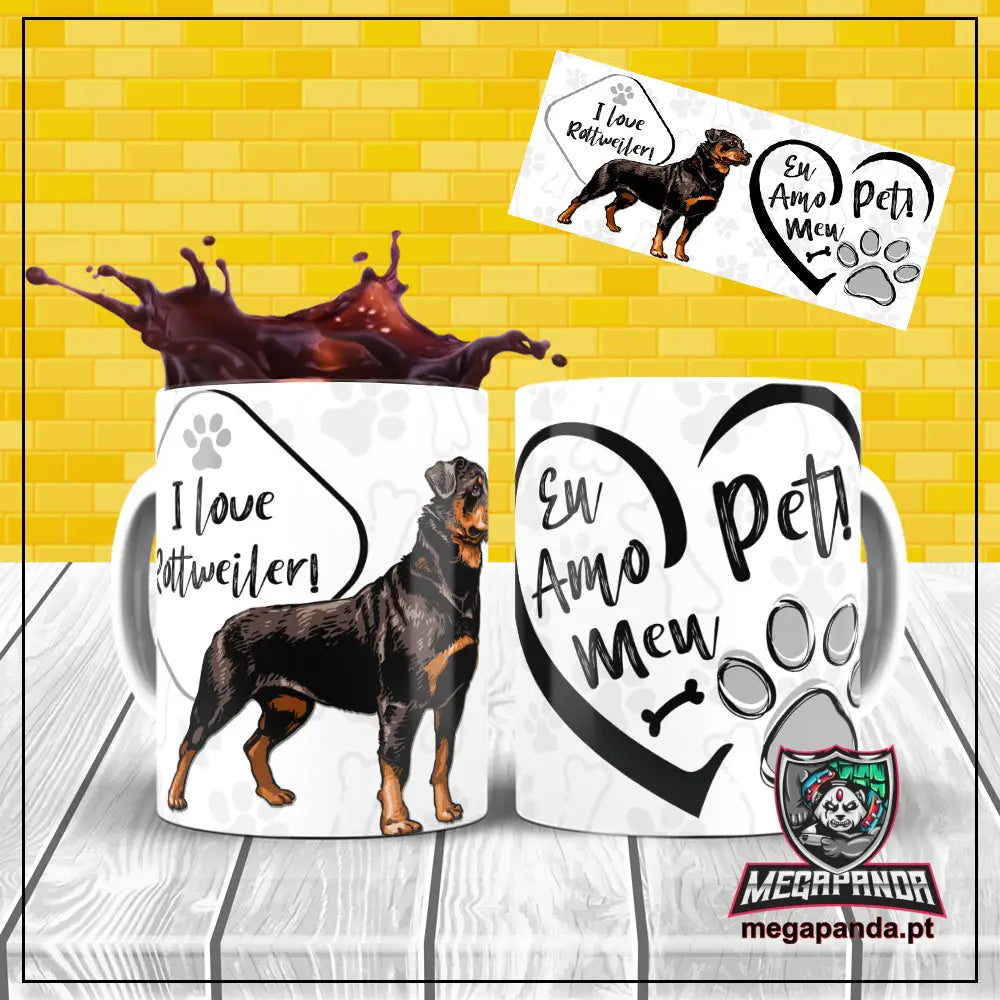 Caneca I Love My Pet Rottweiler Brindes