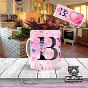 Caneca letra dos nomes Borboleta