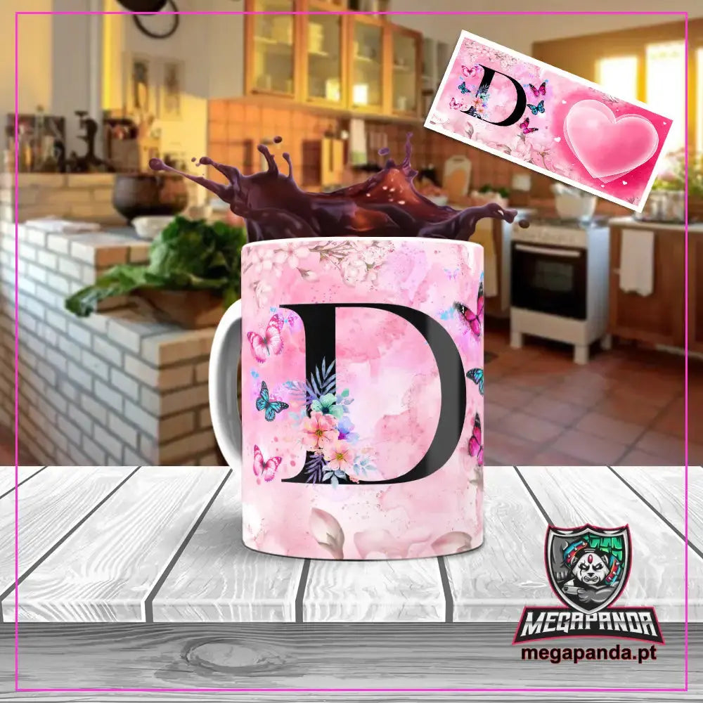 Caneca letra dos nomes Borboleta