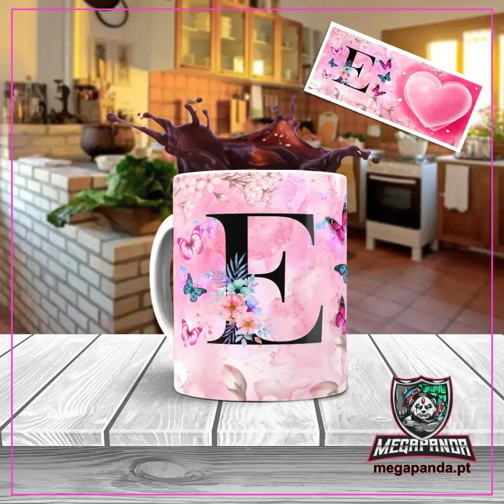 Caneca letra dos nomes Borboleta