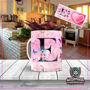 Caneca letra dos nomes Borboleta