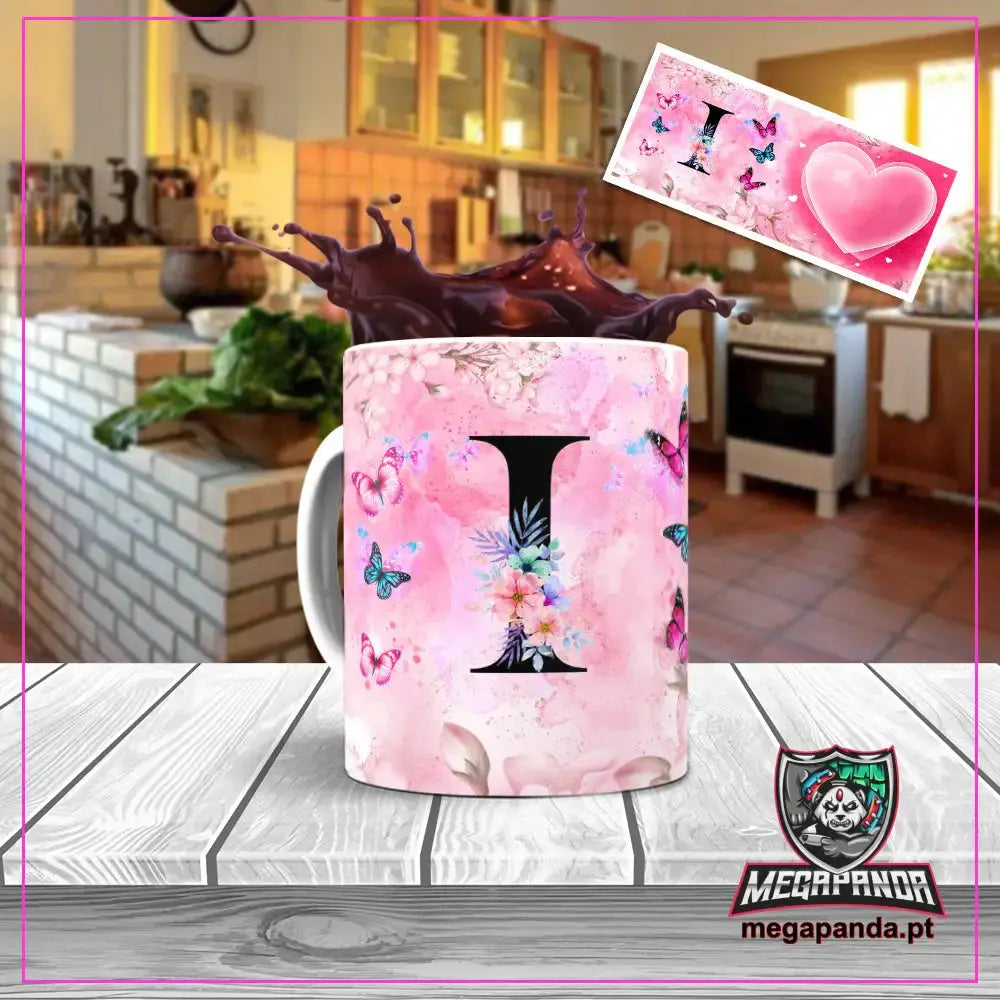Caneca letra dos nomes Borboleta