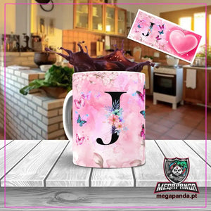 Caneca letra dos nomes Borboleta
