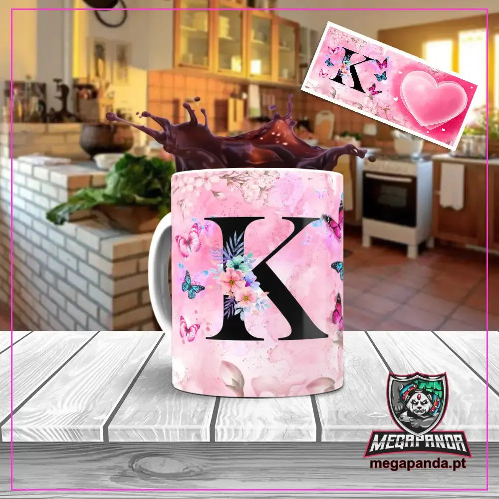 Caneca letra dos nomes Borboleta