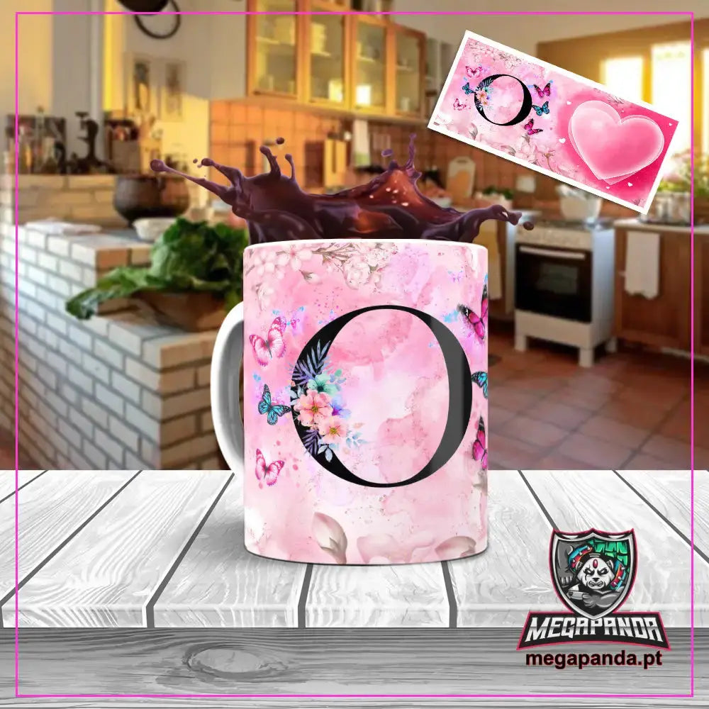 Caneca letra dos nomes Borboleta