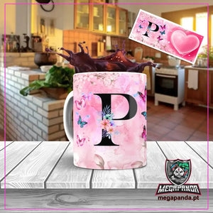 Caneca letra dos nomes Borboleta