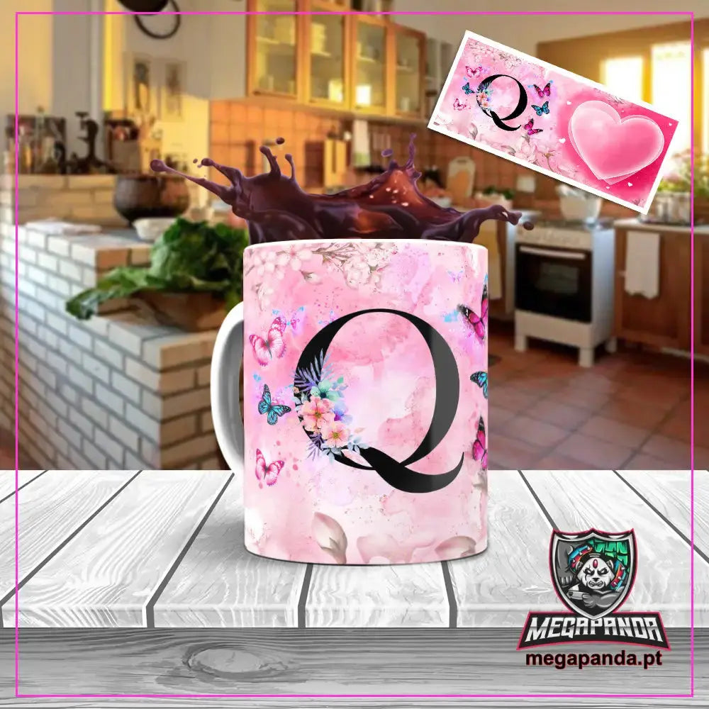 Caneca letra dos nomes Borboleta