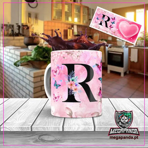 Caneca letra dos nomes Borboleta