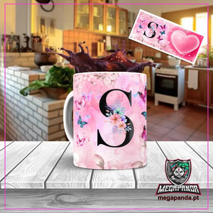 Caneca letra dos nomes Borboleta
