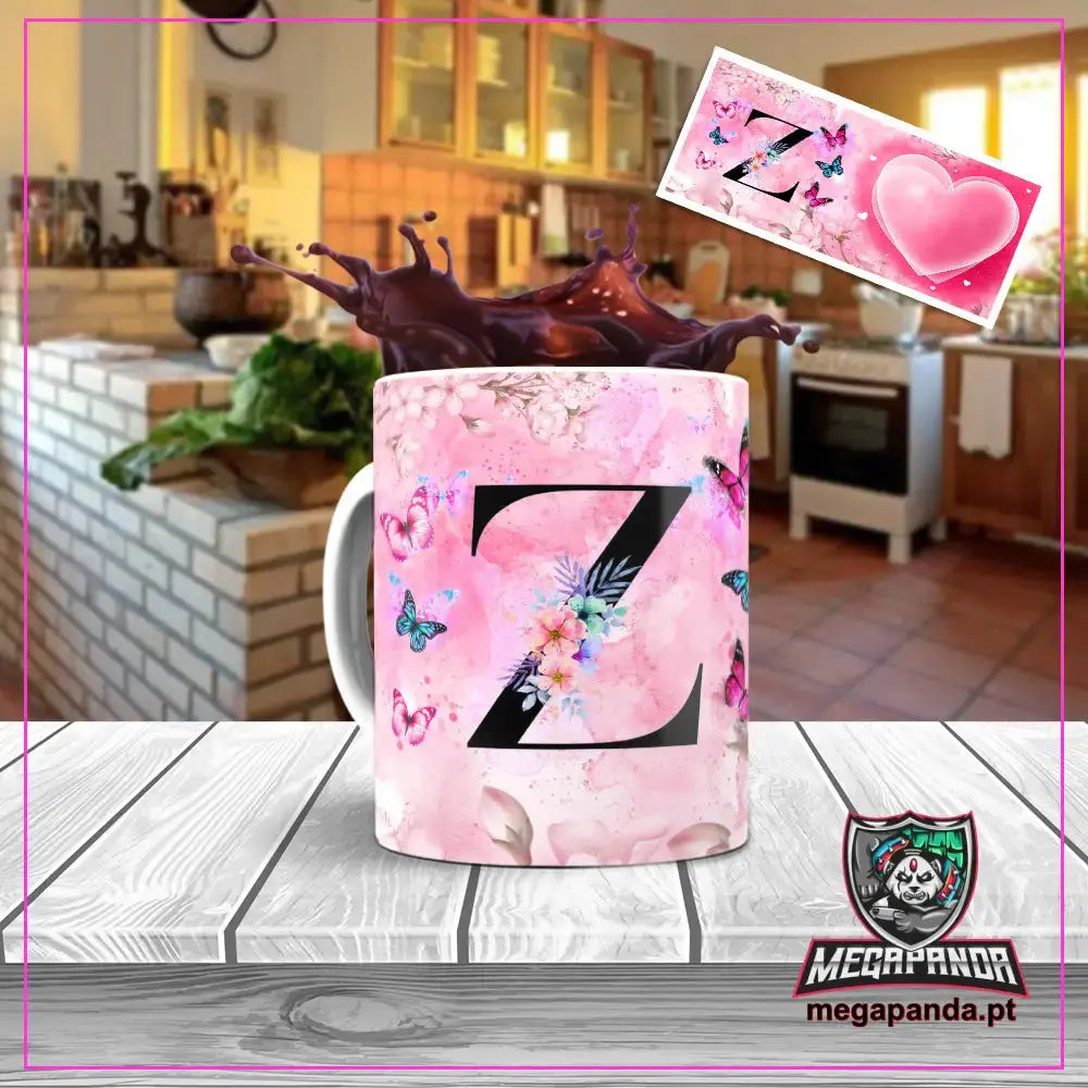 Caneca letra dos nomes Borboleta