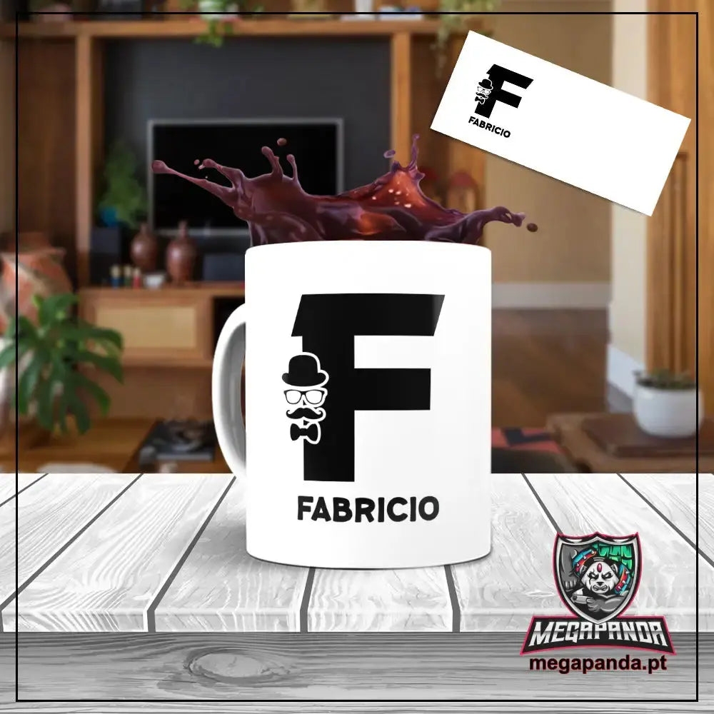 Caneca letra dos nomes homem