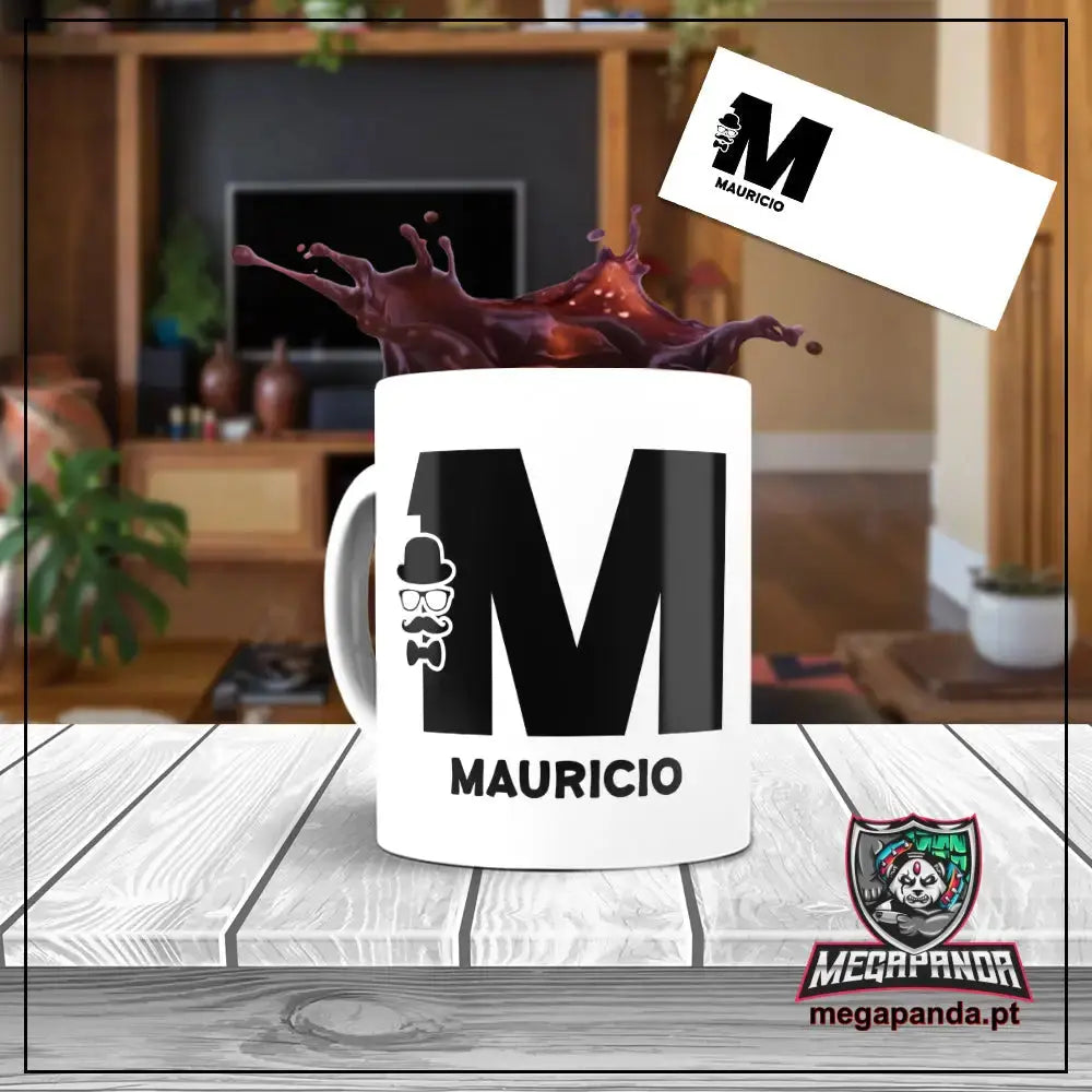 Caneca letra dos nomes homem