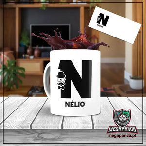 Caneca letra dos nomes homem