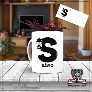 Caneca letra dos nomes homem