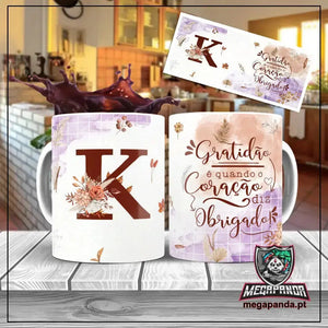 Taza con letras de búho