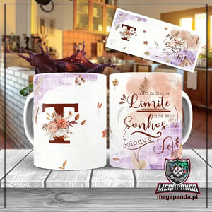 Taza con letras de búho