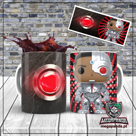 Caneca Liga Da Justiça Cyborg Funko Brindes