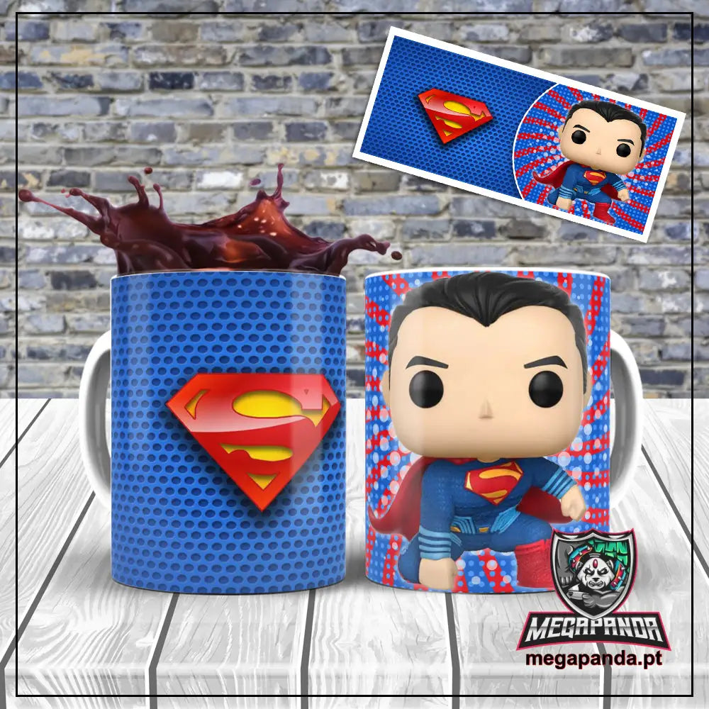 Caneca Liga Da Justiça Superman Funko Brindes