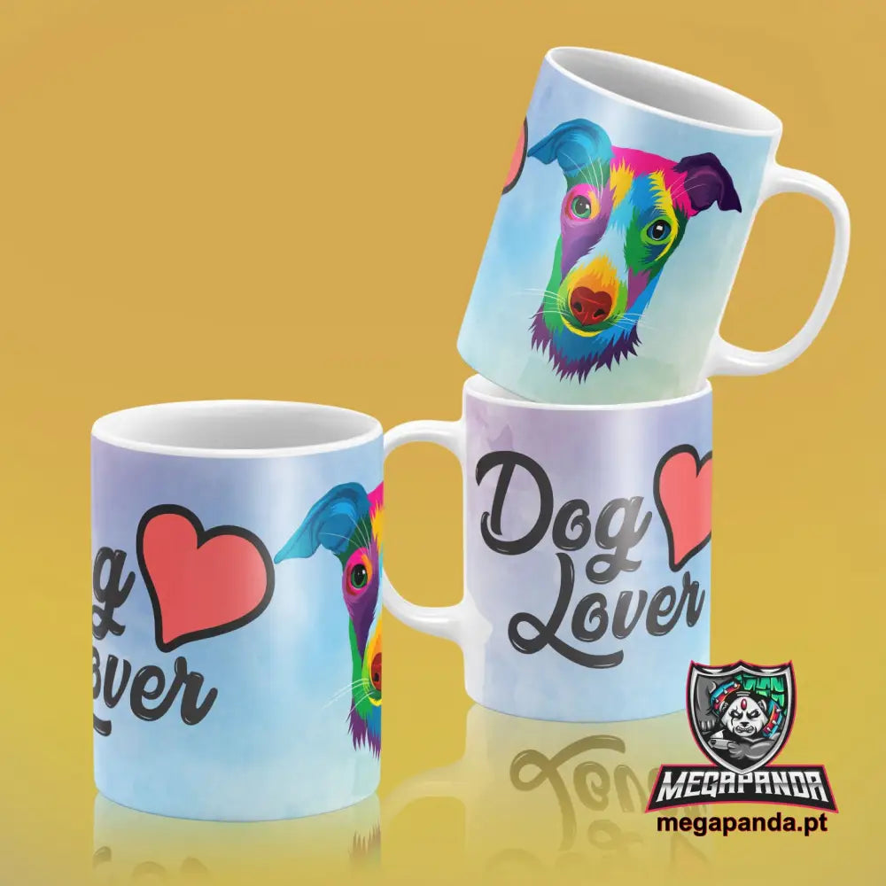 Caneca Lover Cães Colorida 4 Brindes