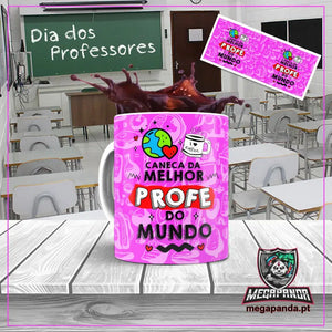 Caneca Melhor Prof do Mundo Rosa