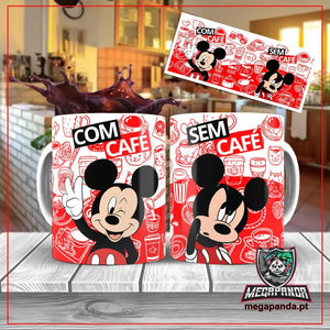 Caneca Mickey com e sem café