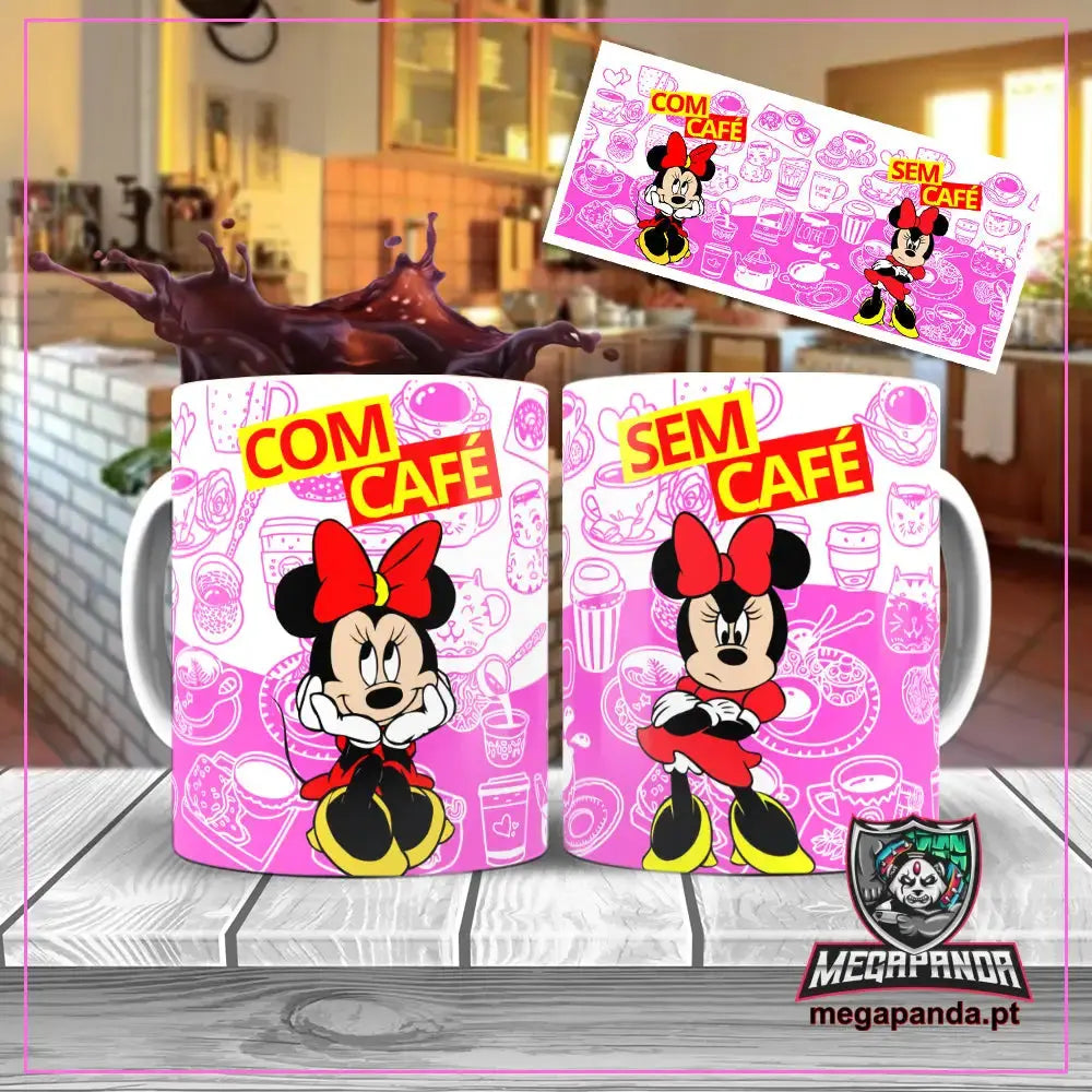 Caneca Minnie com e sem café