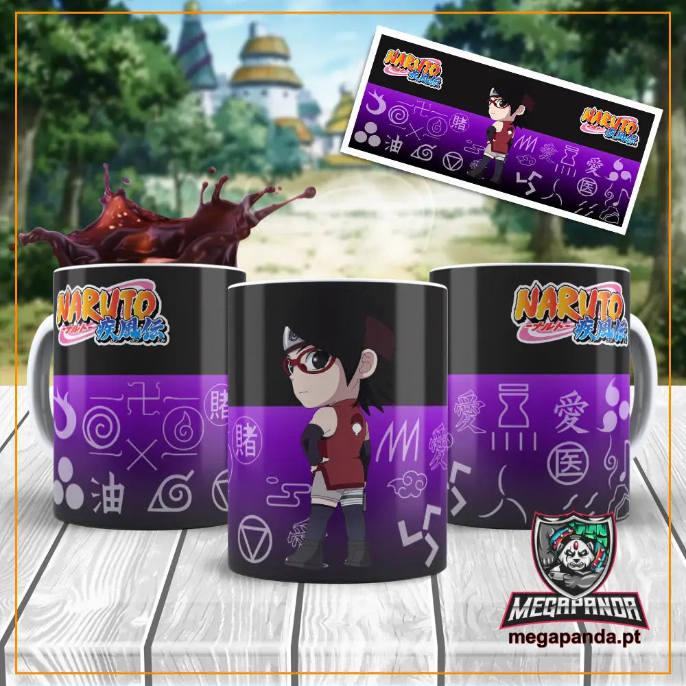 Caneca Naruto Sarada Chibi Brindes