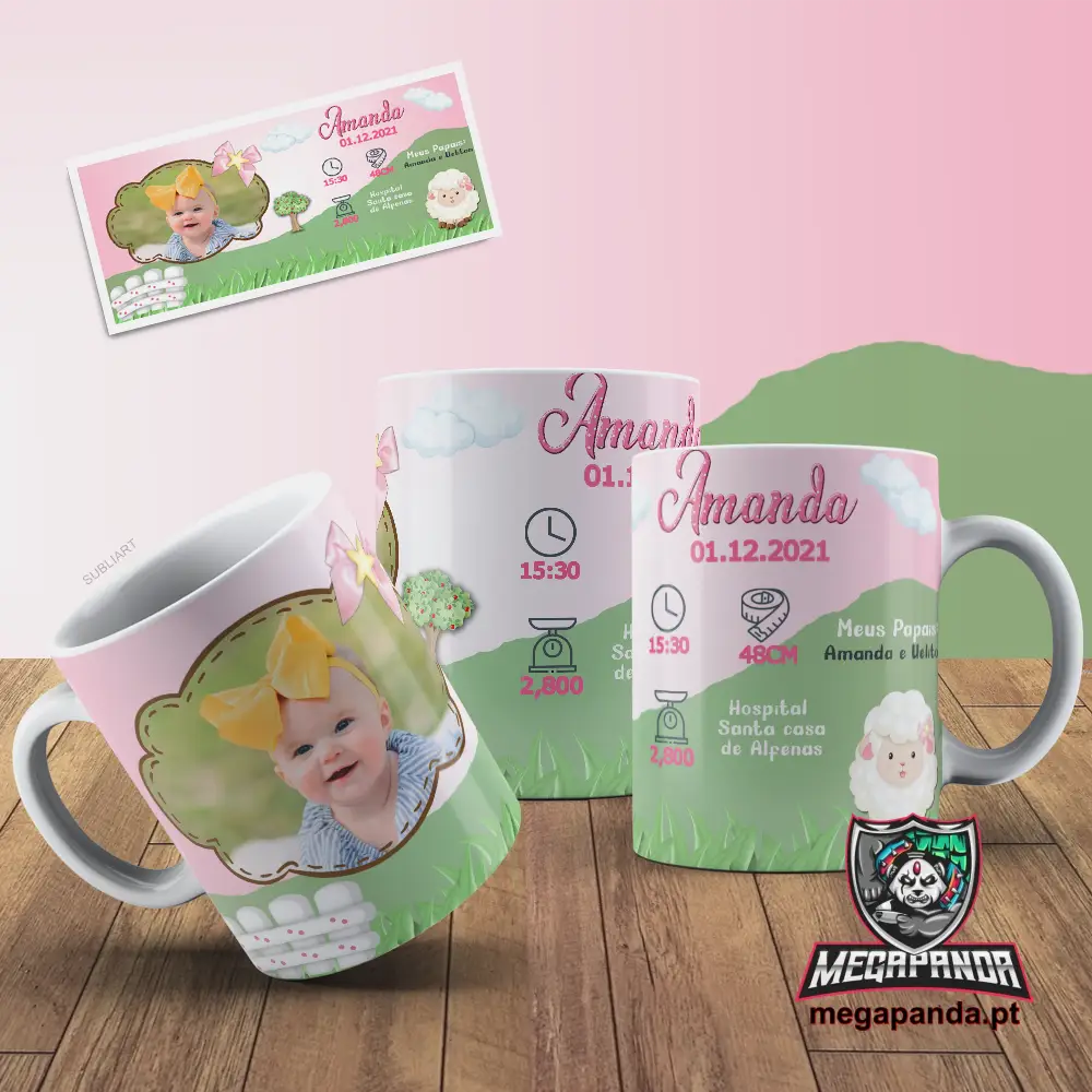 Caneca Nascimento Ovelha Menina Brindes