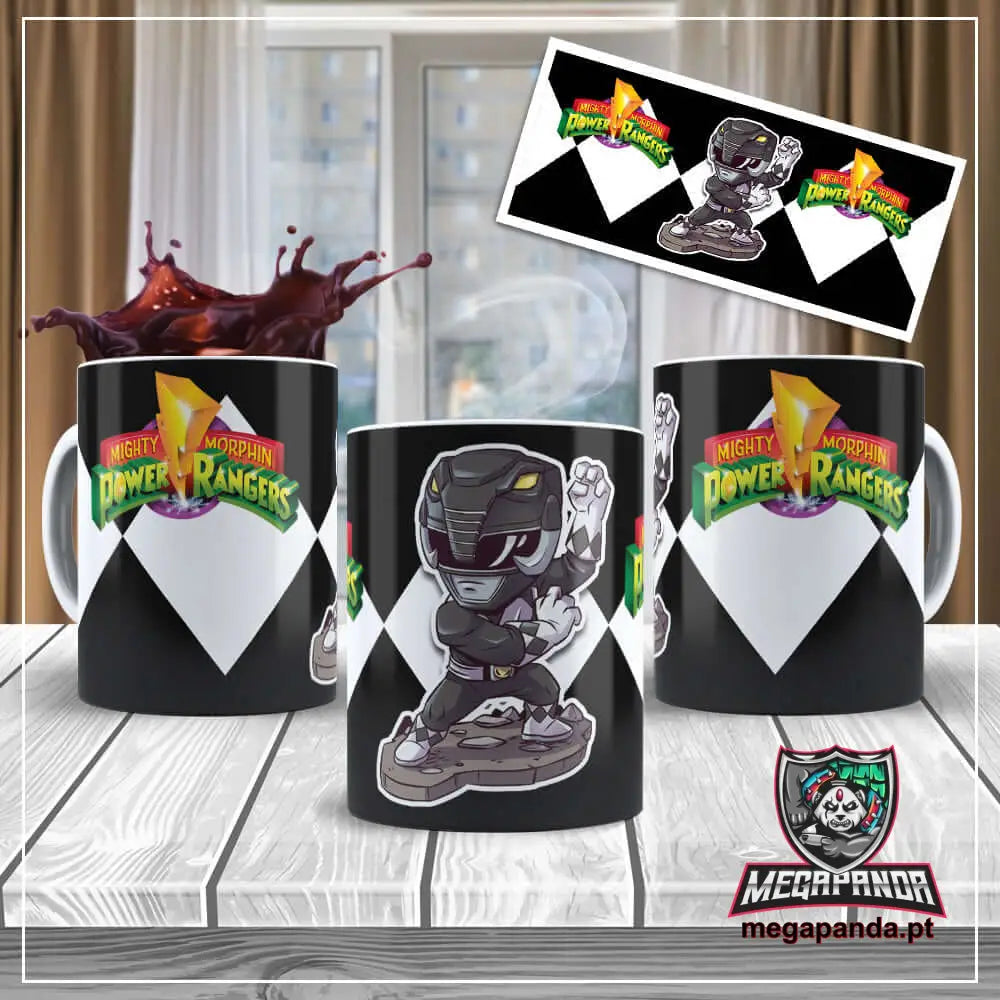 Caneca Power Ranger Preto Brindes