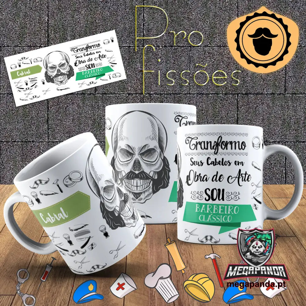 Caneca Profissões Barbeiro Sou Barbeiro 3 Brindes