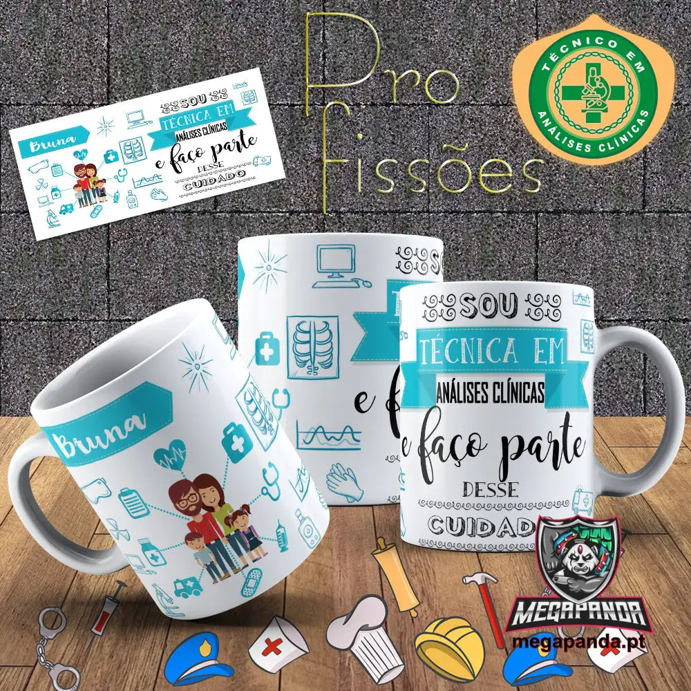 Caneca Profissões Técnica Análises Clinicas Brindes