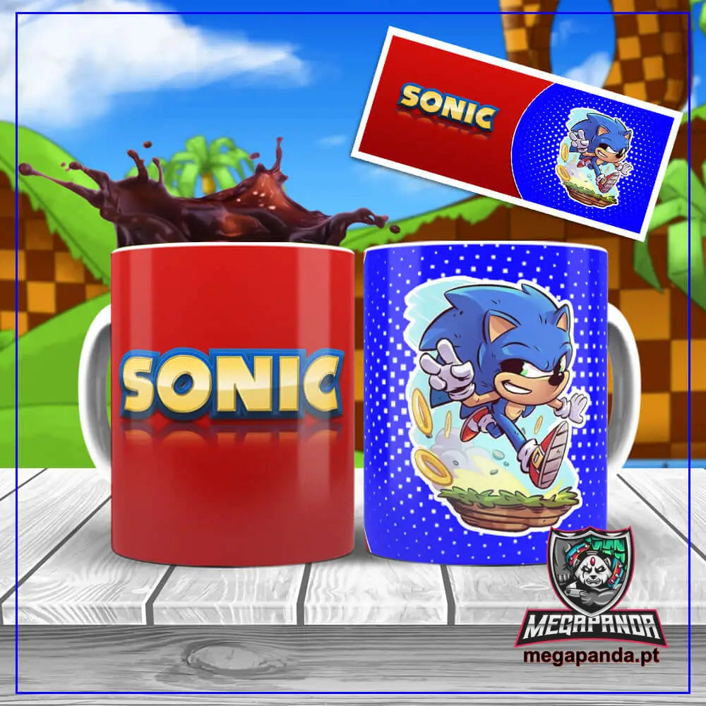 Caneca Sonic Com Anéis Brindes