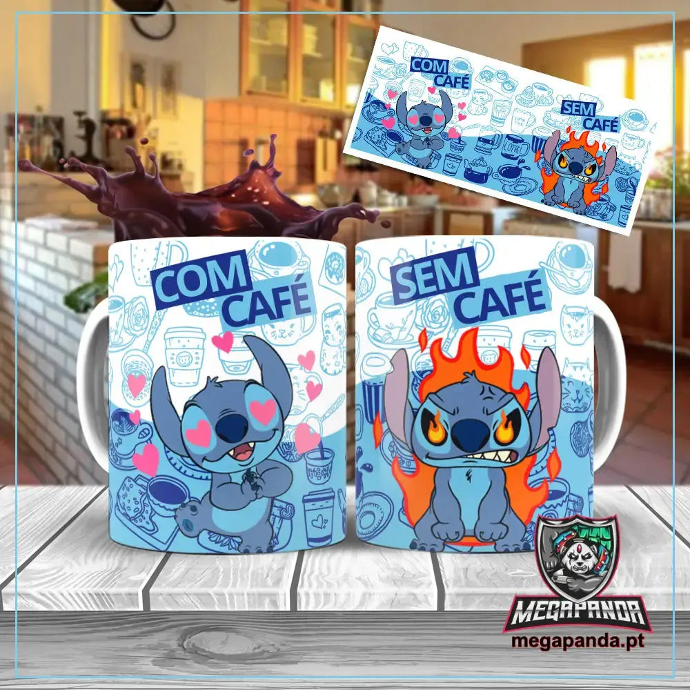 Caneca Stitch com e sem café