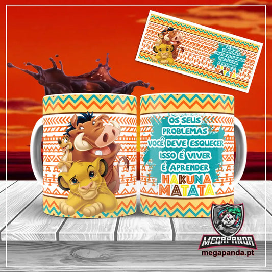 Caneca Trio Hakuna Matata Colocorido Brindes