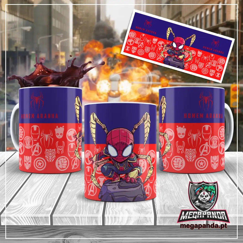 Caneca Vingadores Chibi Homem Aranha