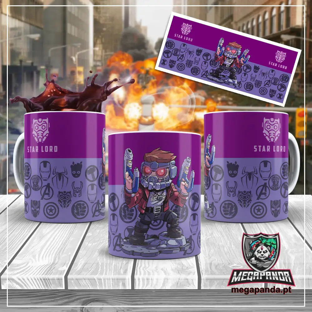 Caneca Vingadores Chibi Star Lord