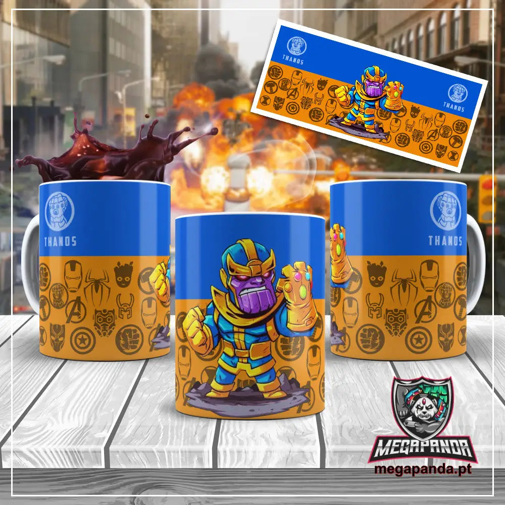 Caneca Vingadores Chibi Thanos