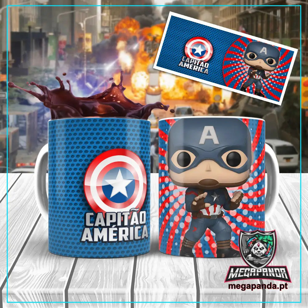 Caneca Vingadores Funko Capitão America Brindes