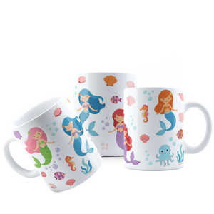 Canecas Kids – Conjunto Infantil de Caneca com Sereias, Unicórnios, Carros e Princesas