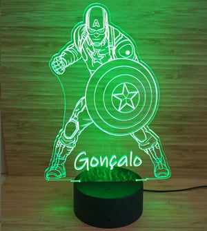 Acrílico LED Capitão América 19cm