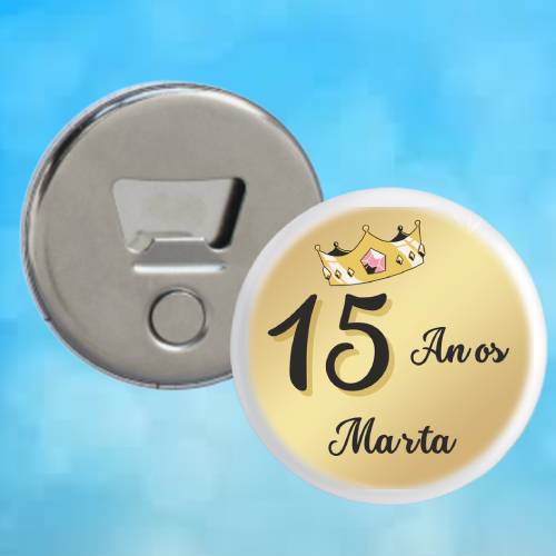 Abre Caricas Personalizável com Íman para Aniversário 58 mm