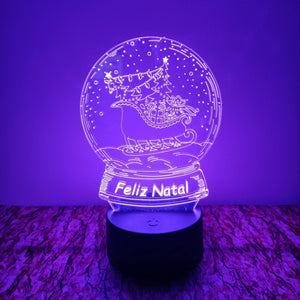 Trenó Feliz Natal LED 16cm