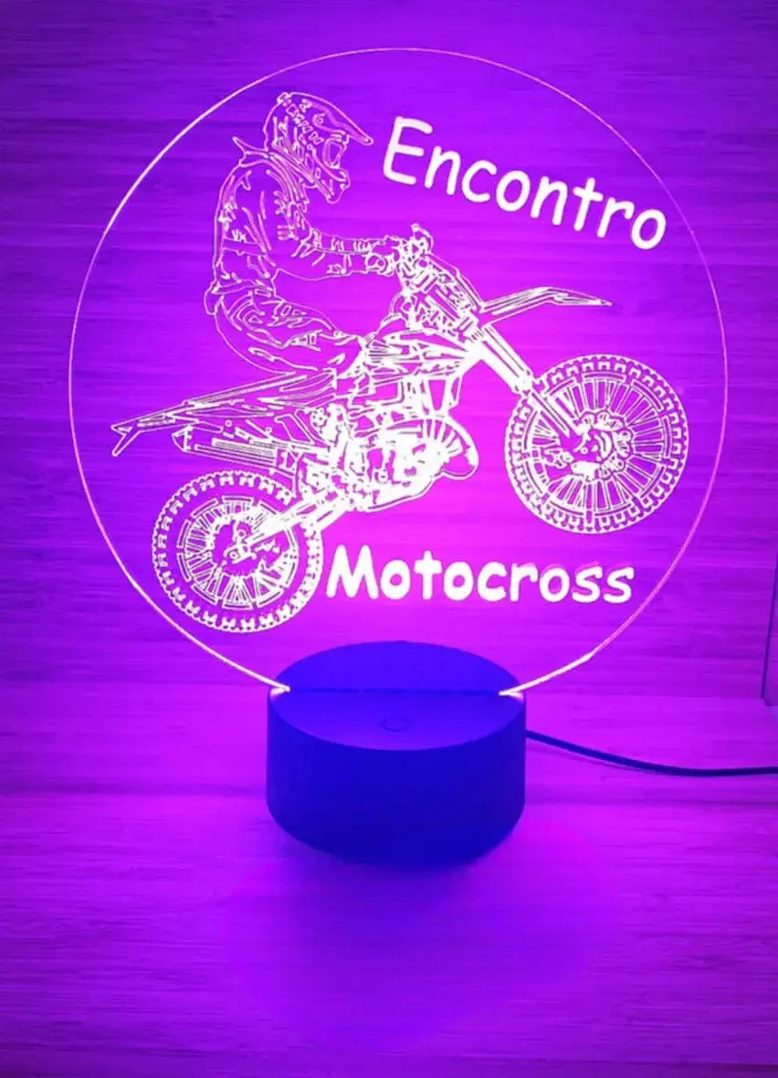 Acrílico LED Motocross Personalizado 19cm