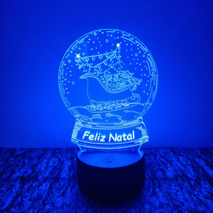 Trenó Feliz Natal LED 16cm