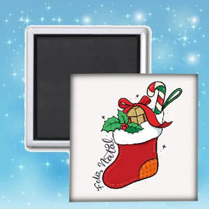 Azulejo cuadrado blanco brillante con imán