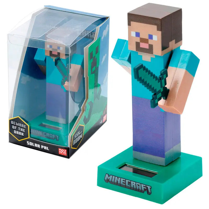 Boneco Solar Steve Minecraft