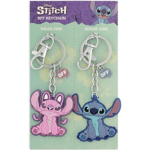 Conjunto de 2 porta-chaves Angel & Stitch Disney