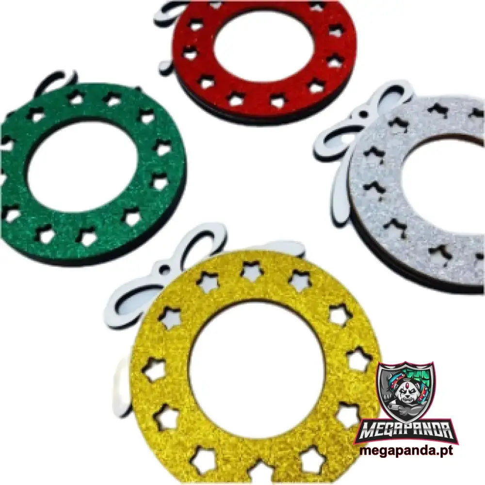 Adorno navideño de bola brillante con estrellas