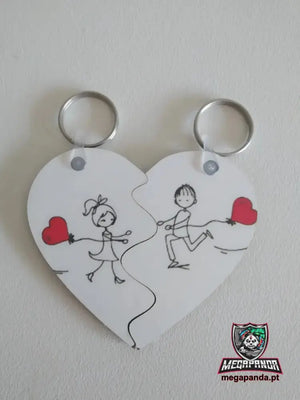 Porta-chaves Duplo Coração